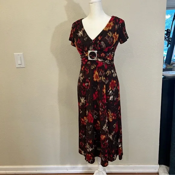 Perceptions Dresses Short Sleeve Maxi Dress Fall Colors Size